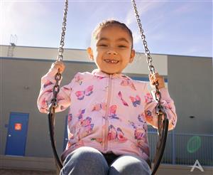 Student on a swing